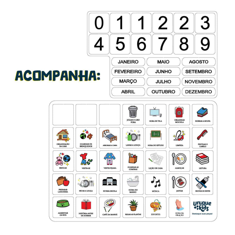 Quadro de Tarefas Diárias TaskBoard Kids – Organização Divertida