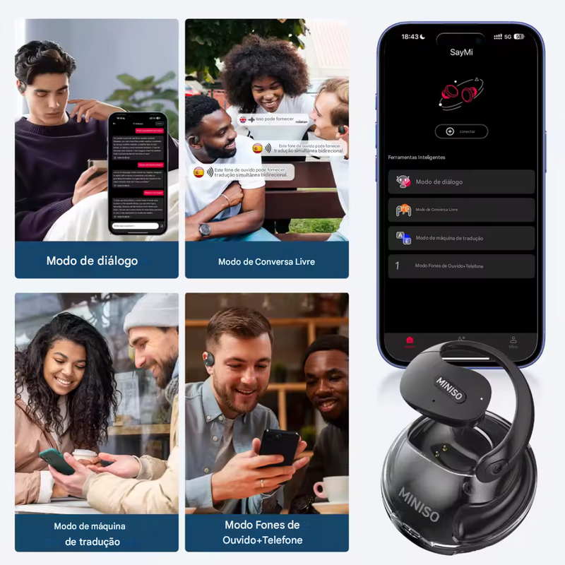 Fone Tradutor Miniso X15 Max – Comunicação Global