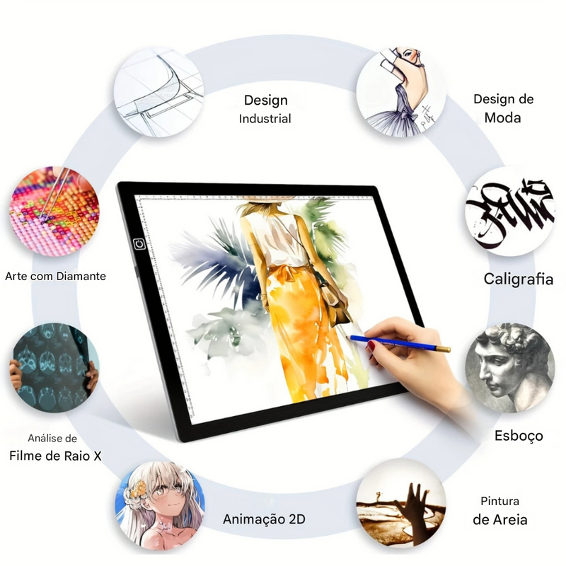 Caderno LED Para Desenho DrawMaster Pro – Criatividade Iluminada