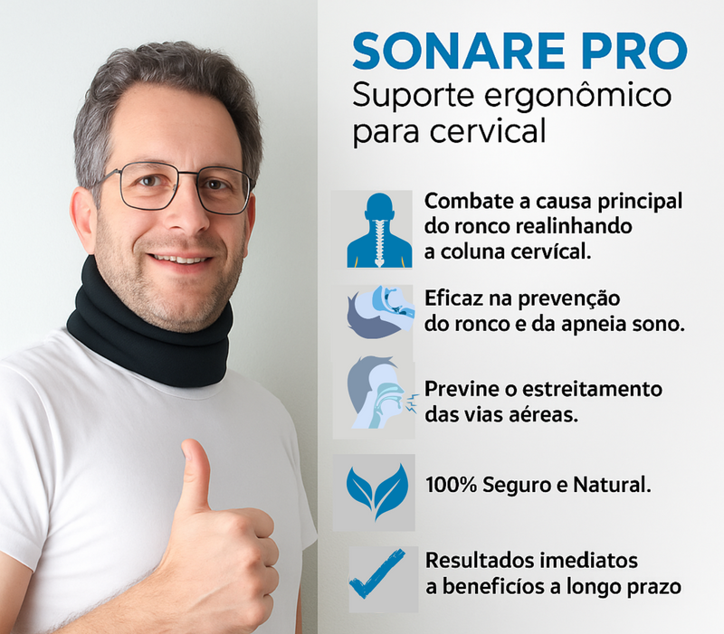 Suporte Ergonômico para Cervical Sonare Pro – Alinhamento e Conforto Noturno
