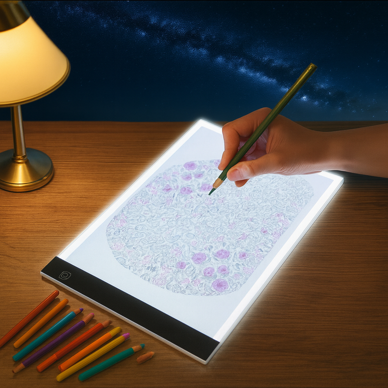 Caderno LED Para Desenho DrawMaster Pro – Criatividade Iluminada